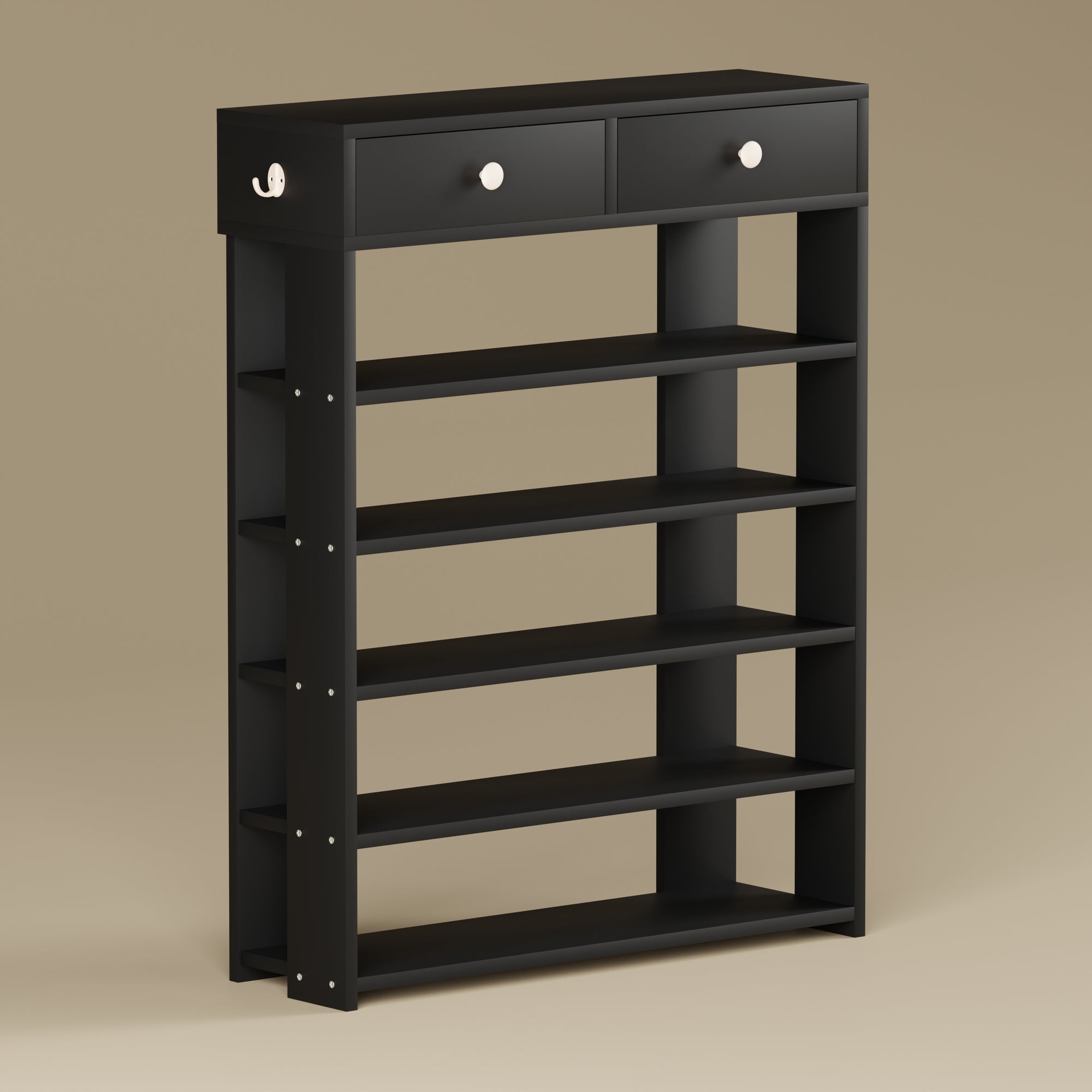 Lukzer 5-Layer Shoe Rack with Drawers – Multi-Storage Organizer (Model: SR-001)