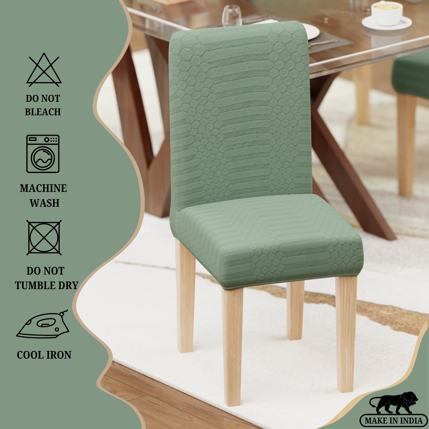 Jacquard Chair Covers (Pastel Dotted Stripe Pattern)