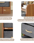 Lukzer Multi-Purpose Storage Rack (MR-028) | Engineered Wood & Fabric Drawers – White, Wenge, Oak Brown