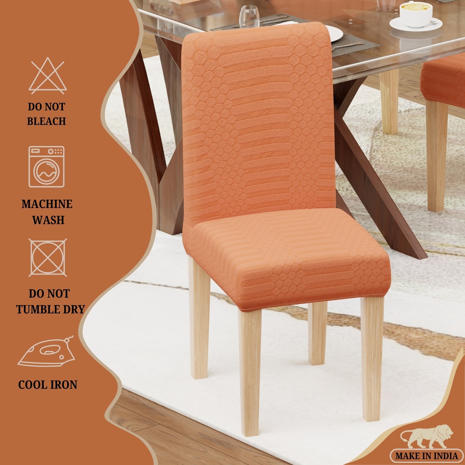 Jacquard Chair Covers (Pastel Dotted Stripe Pattern)
