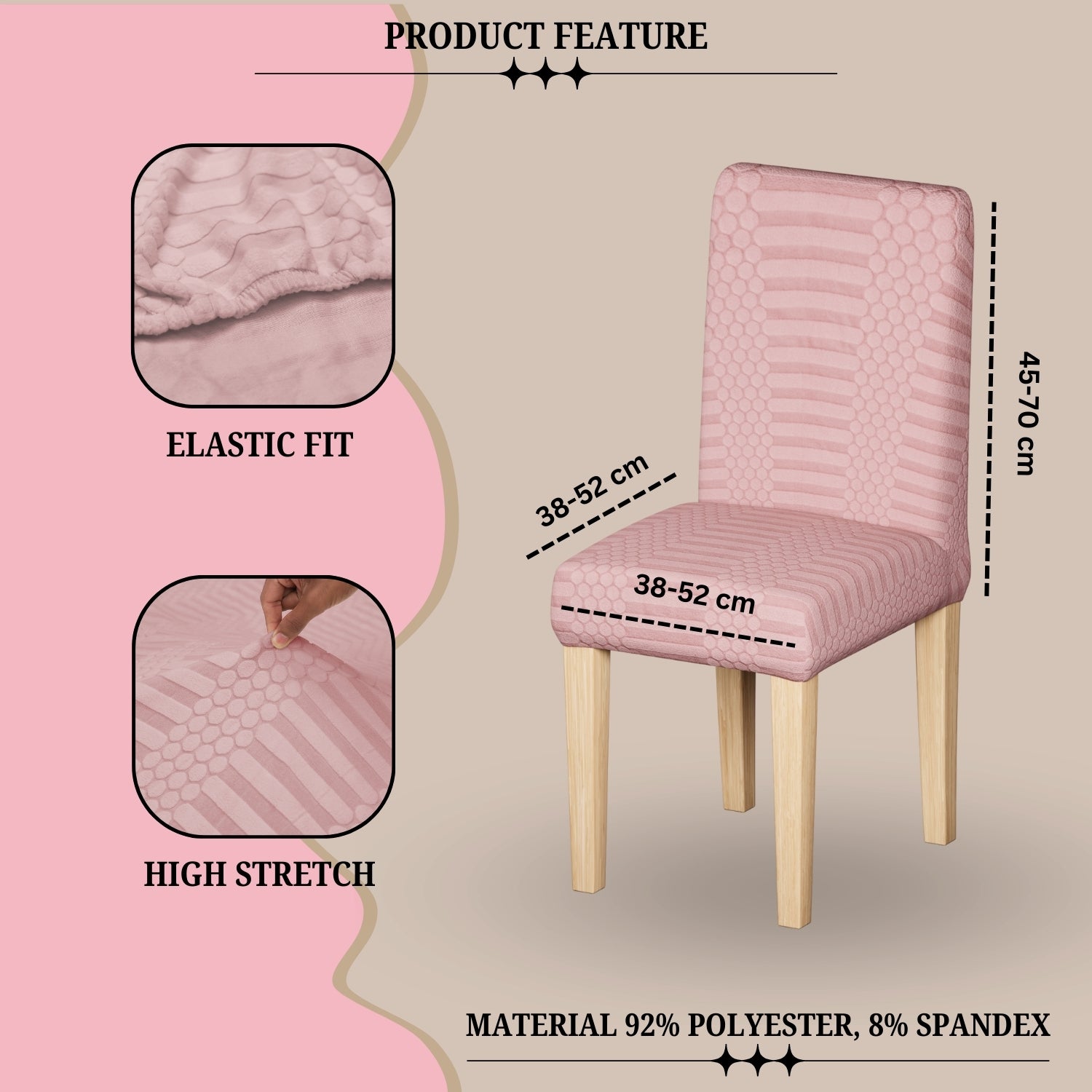 Jacquard Chair Covers (Pastel Dotted Stripe Pattern)