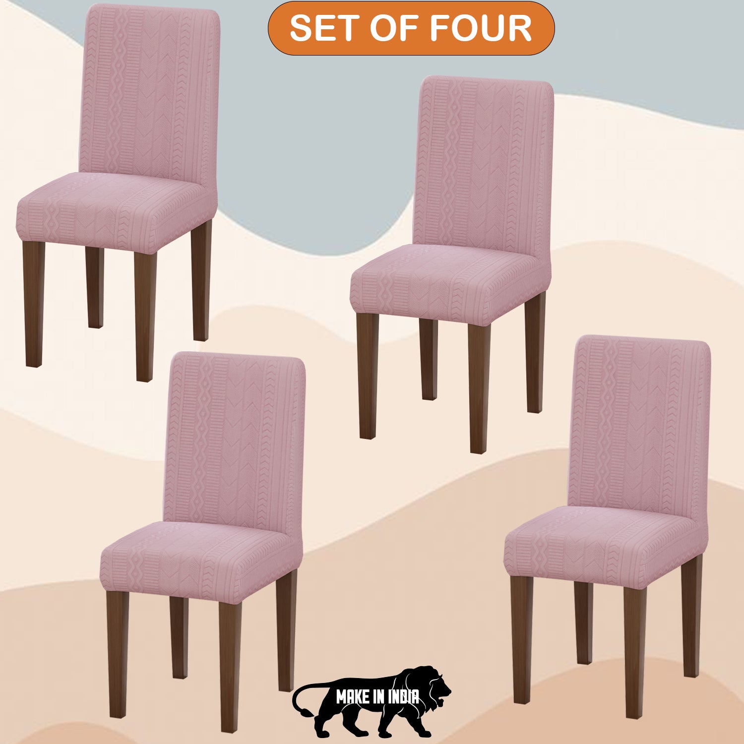 Jacquard Chair Covers (Pastel Zigzag Pattern)