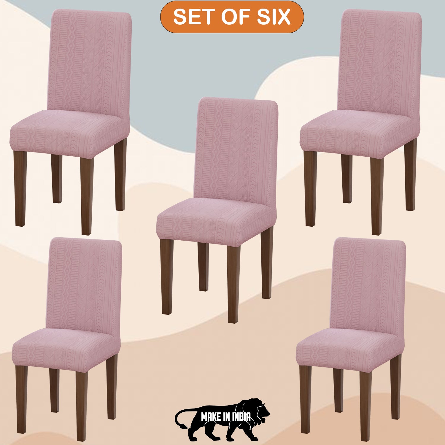 Jacquard Chair Covers (Pastel Zigzag Pattern)