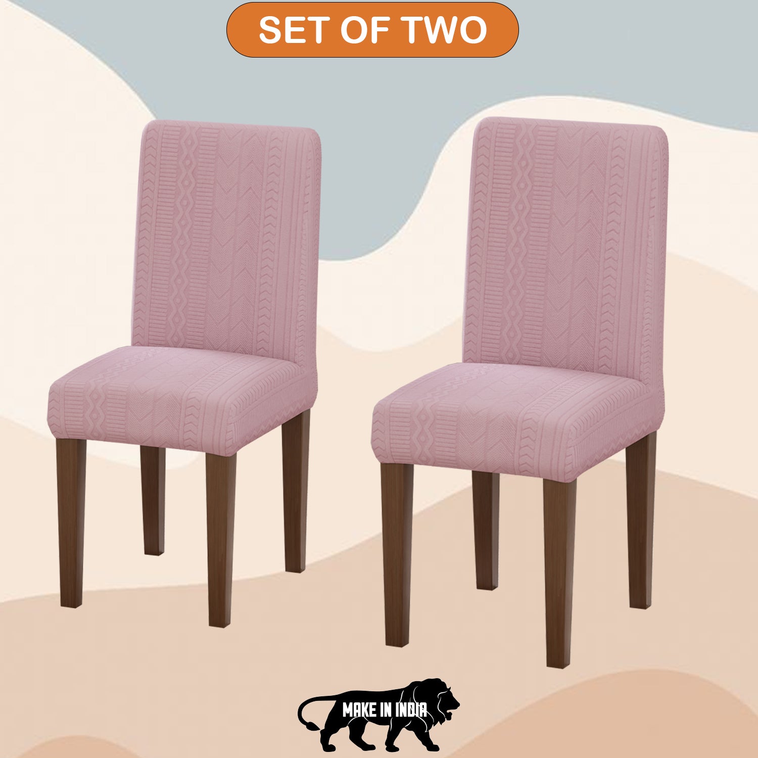 Jacquard Chair Covers (Pastel Zigzag Pattern)
