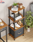 Lukzer Multipurpose Storage Rack – Metal Frame with Fabric Drawers (White/Oak Brown/Wenge, Model: MR-024)