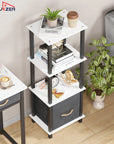 Lukzer Multipurpose Storage Rack – Metal Frame with Fabric Drawers (White/Oak Brown/Wenge, Model: MR-024)