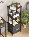 Lukzer Multipurpose Storage Rack – Metal Frame with Fabric Drawers (White/Oak Brown/Wenge, Model: MR-024)