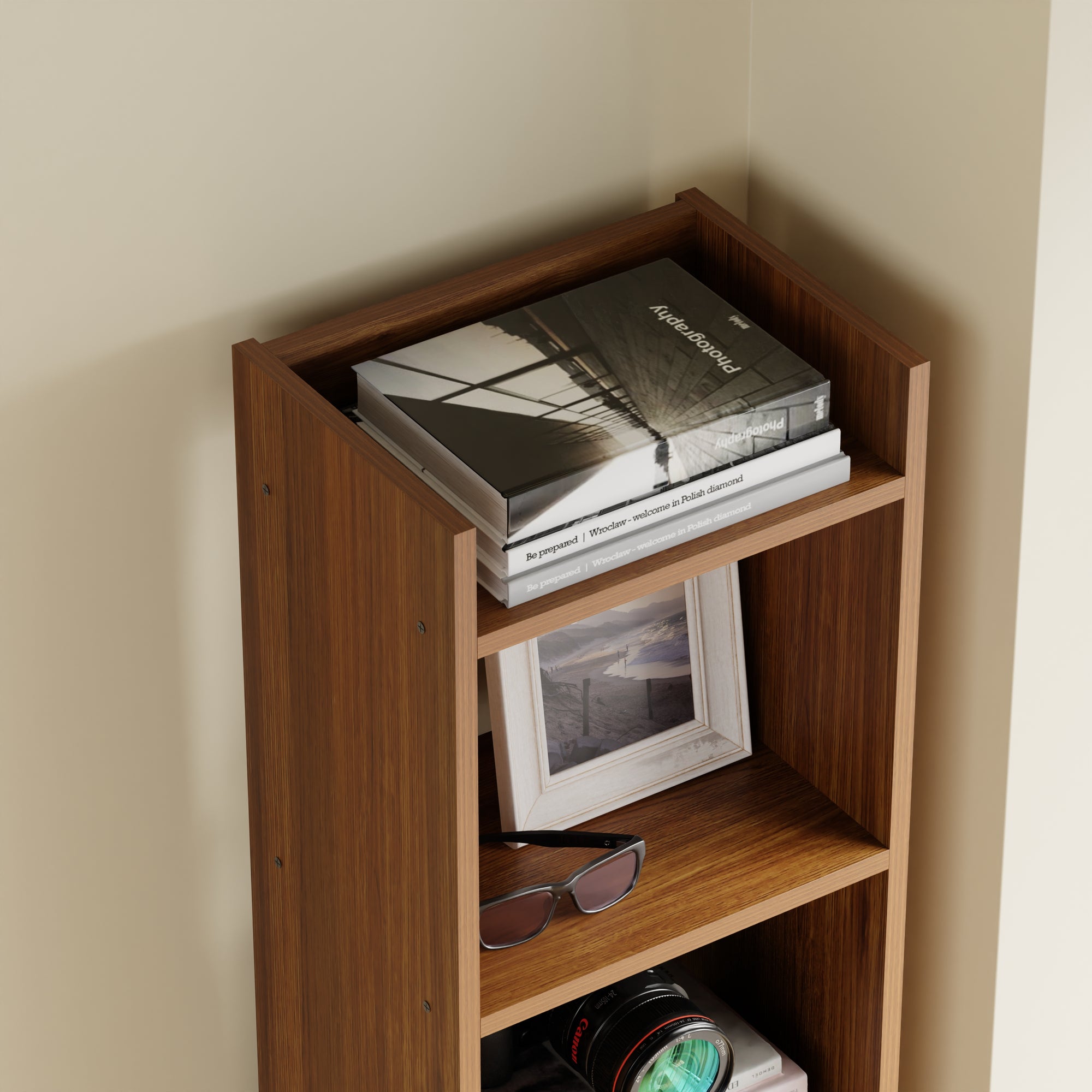 Lukzer 6-Layer Open Bookshelf &amp; Display Rack – Engineered Wood, White, Wenge, Oak, Brown, Light Oak, Lava, Mist, Charcoal, Ember (MR-005)