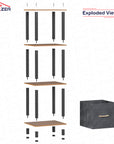 Lukzer Multipurpose Storage Rack – Metal Frame with Fabric Drawers (White/Oak Brown/Wenge, Model: MR-024)