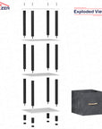 Lukzer Multipurpose Storage Rack – Metal Frame with Fabric Drawers (White/Oak Brown/Wenge, Model: MR-024)